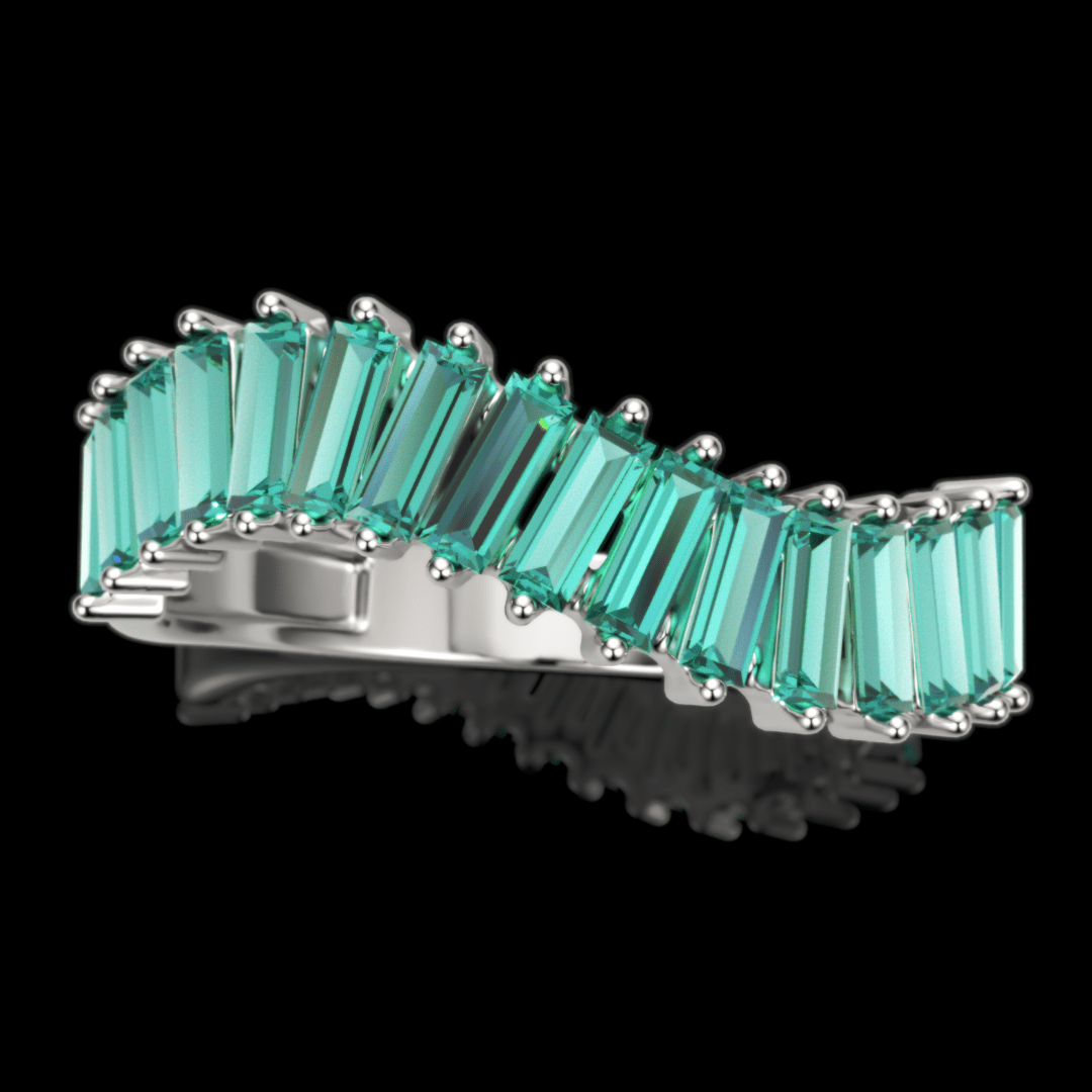 Tidal Verde, White Gold 18k / Baguette Emerald