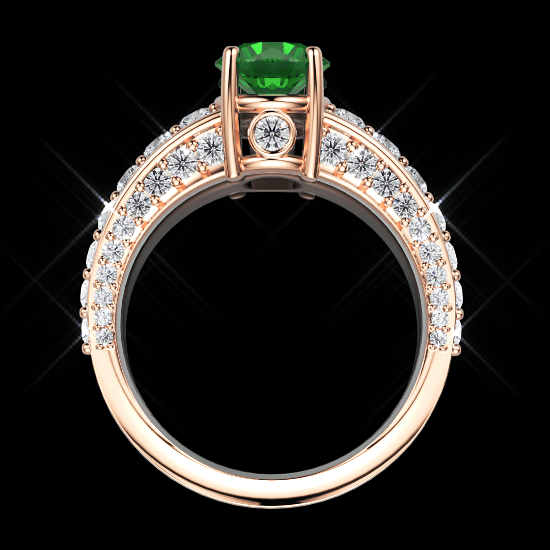 Verdant Arch, Rose Gold 18k / Round Emerald