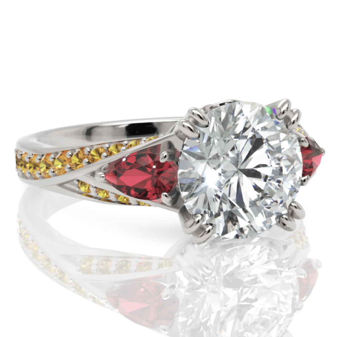 Radiant Twins, White Gold 18k / Round Diamond